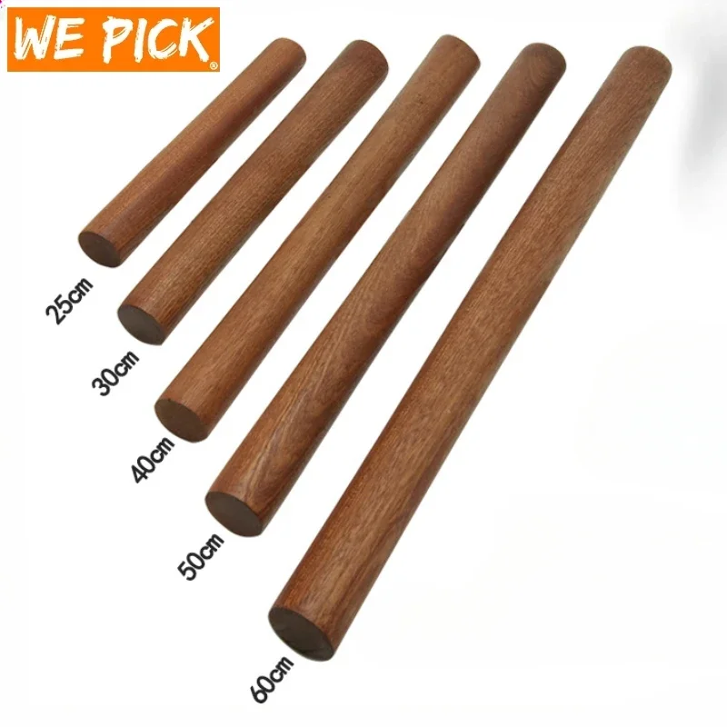 WePick Baking Natural Unpainted Ebony Rolling Pin Kitchen Household Solid Wood Flour Free Rolling Pin Rolling Pin Dough Roller