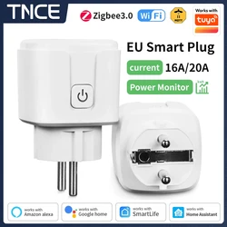 Tuya WIFI Smart Socket EU 16A/20A Wifi/Zigbee3.0 Smart Plug With Power Monitoring Smart HomeVoice Control Support Alexa