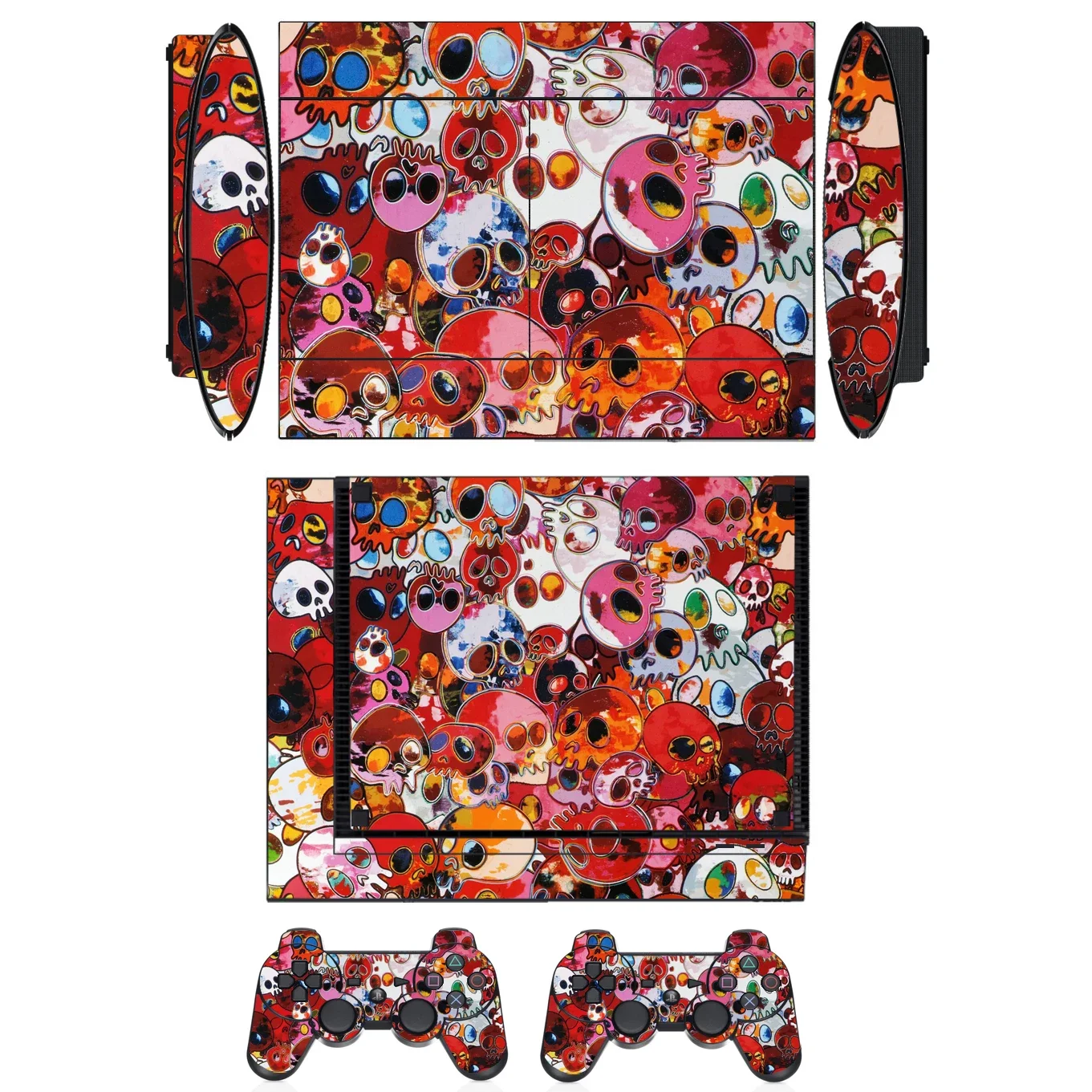 الجمجمة 2322 الفينيل الجلد ملصق حامي لسوني PS3 سوبر سليم و 2 ملصقات جلود تحكم