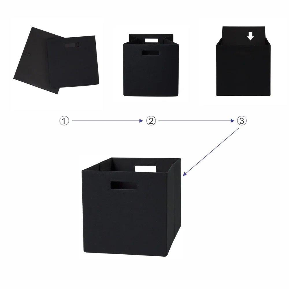 صندوق تخزين مكعب من القماش، منظم قابل للطي مع مقابض حمل، ألعاب ملابس مثالية، وثائق تخزين المكاتب المنزلية #4