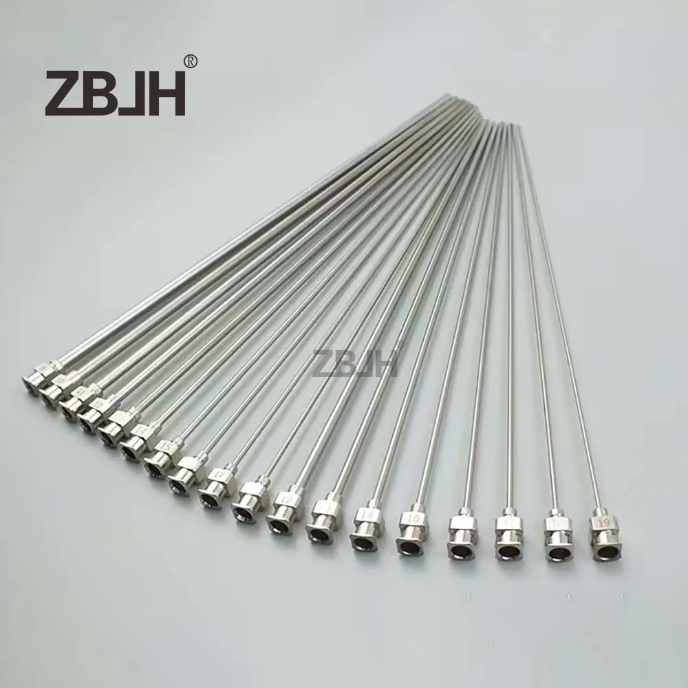 Imagem -02 - Agulha de Distribuição de Comprimento de Cânula de 400 mm Peças 8g10g11g12g..25g26g Opcional Ponta Romba Toda a Agulha de Máquina de Distribuição de Cola de Metal