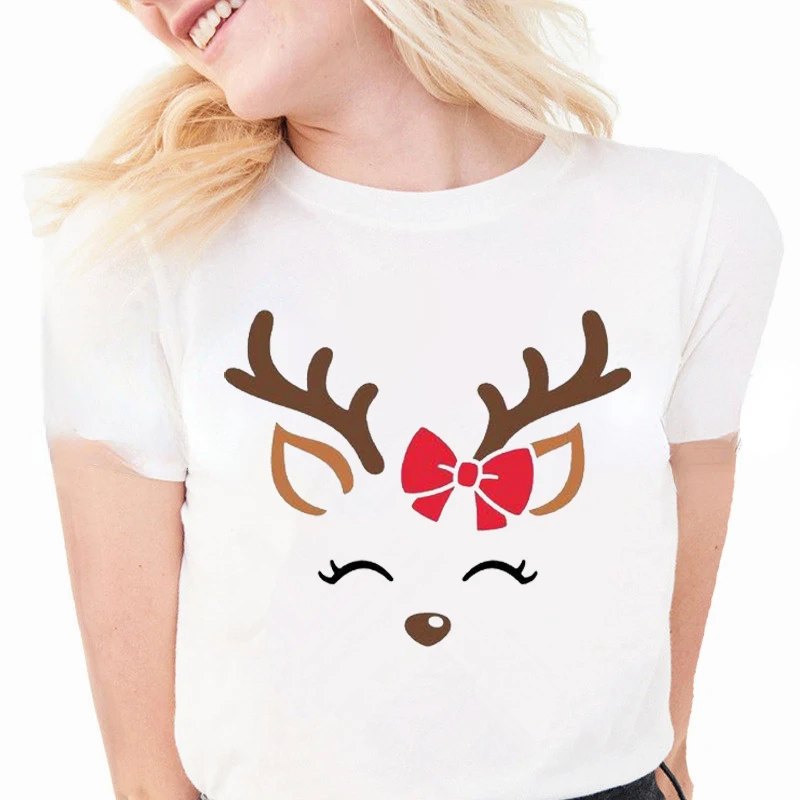 

Christmas Printing Shirt Casual T-Shirt Street Fashion Short Sleeve Clothing Streetwear Men's Hip Hop Cotton WOMEN