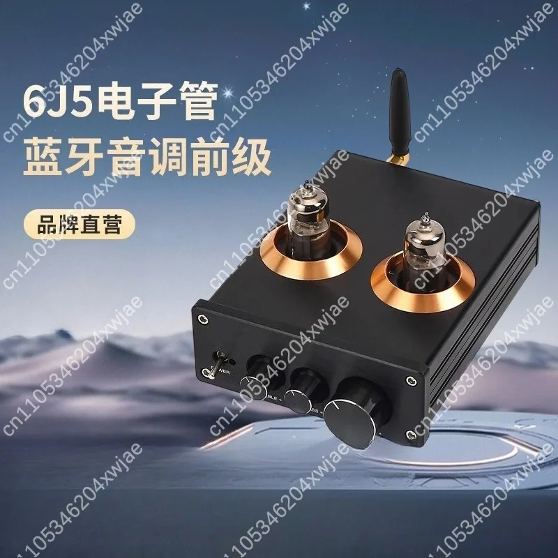 

QCC3034 Ламповый предусилитель Bluetooth 5.1 6J5 Ламповый дизайн с регулировкой тона Hi-Fi Audio