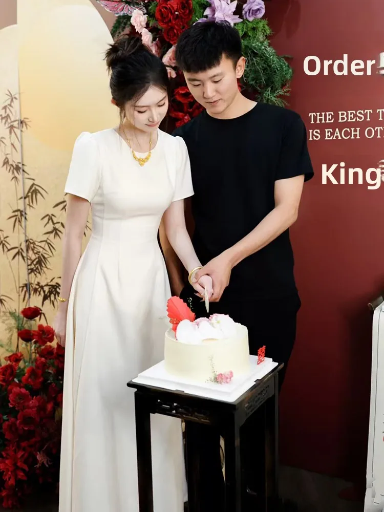 

Stunning White Wedding Dr Ele Evening Gown Registration Ceremony Bridal Drinking Ceremony Dr Women's Faionable Dr