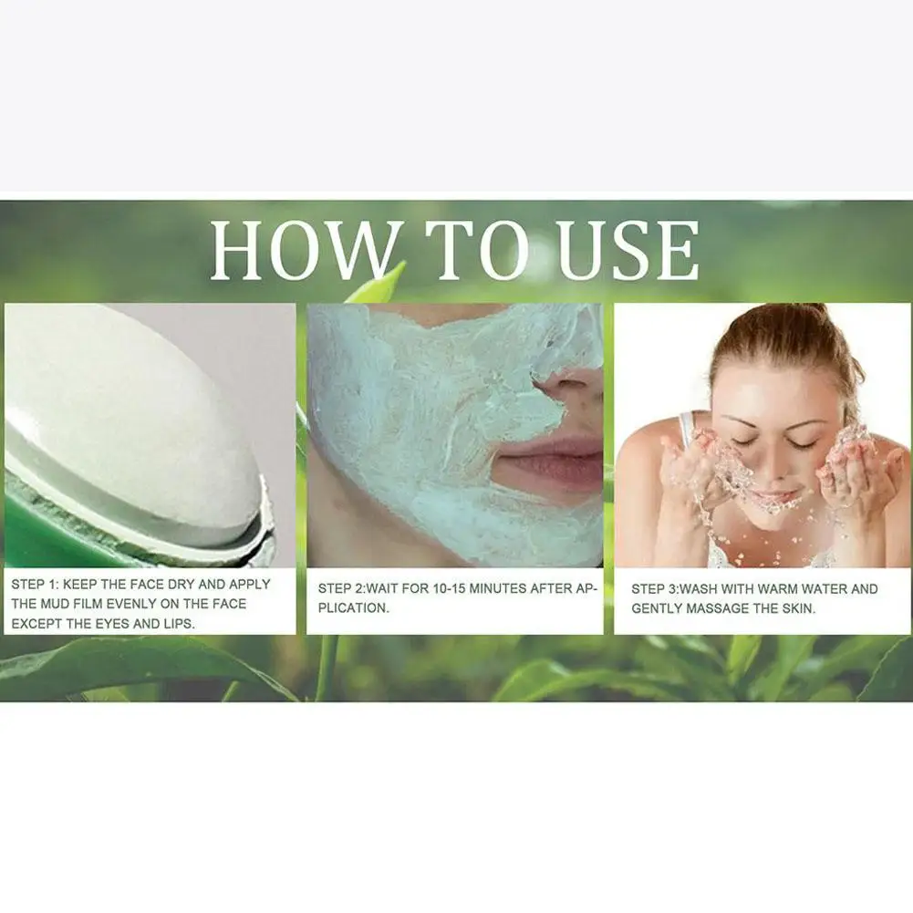 Maschera detergente per tè verde maschera solida pulisce in profondità punti neri pulizia Stick di fango controllo dell'olio pellicola di fango di tipo striscio cura della pelle del viso