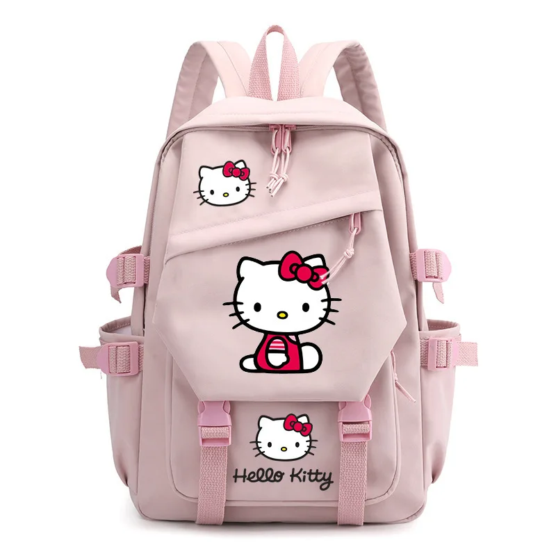 Cartoon Kt Cat Backpack, Peripheral Kitten Print School Bag, Cute Fashion, Campus Class, Estudante, Criança, Menino, Menina, Presente