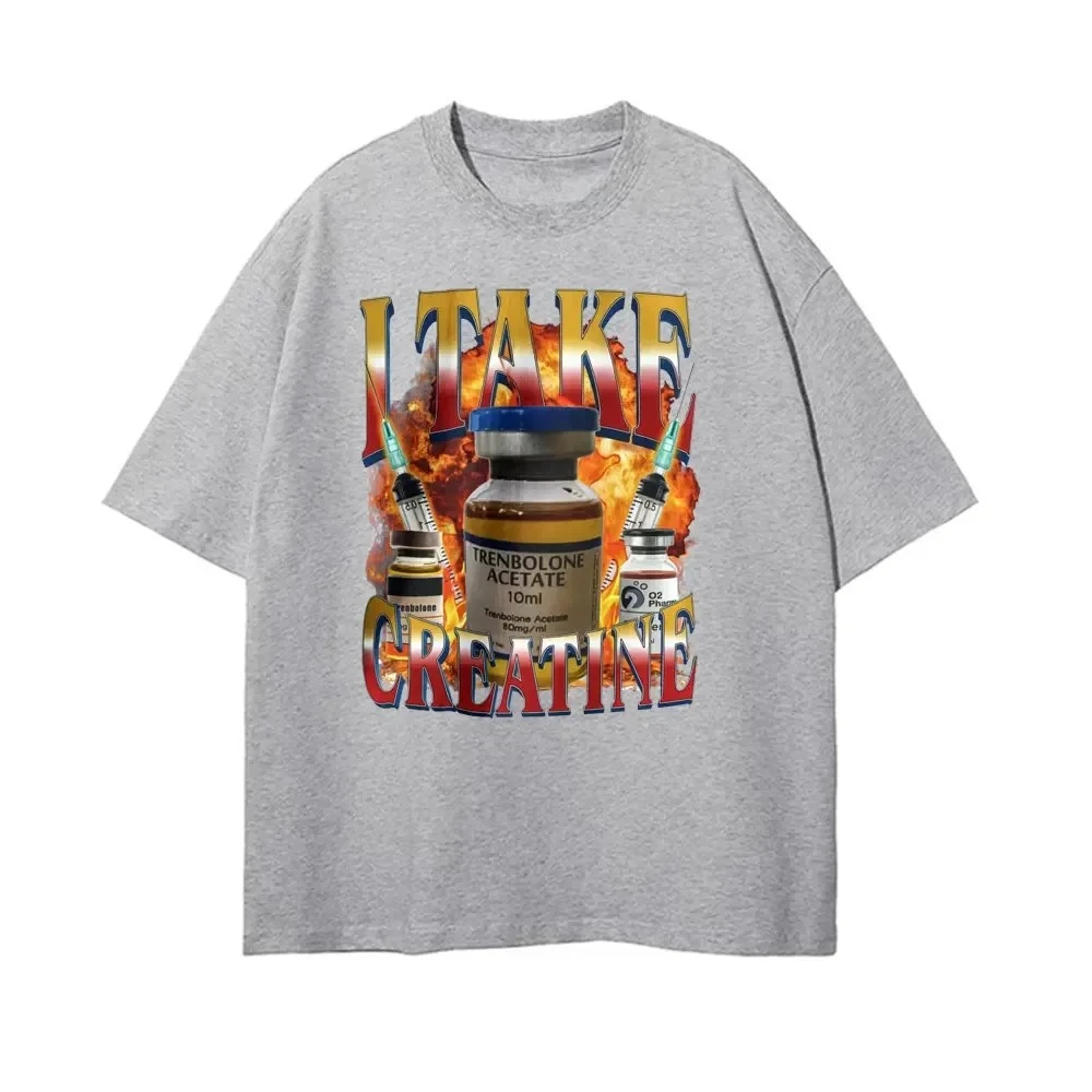 Drôle j'ai prendre la créatine t-shirt de gymnastique stéroïde hors de poche Meme T-shirts femmes à manches courtes T-shirts occasionnels femmes vêtements