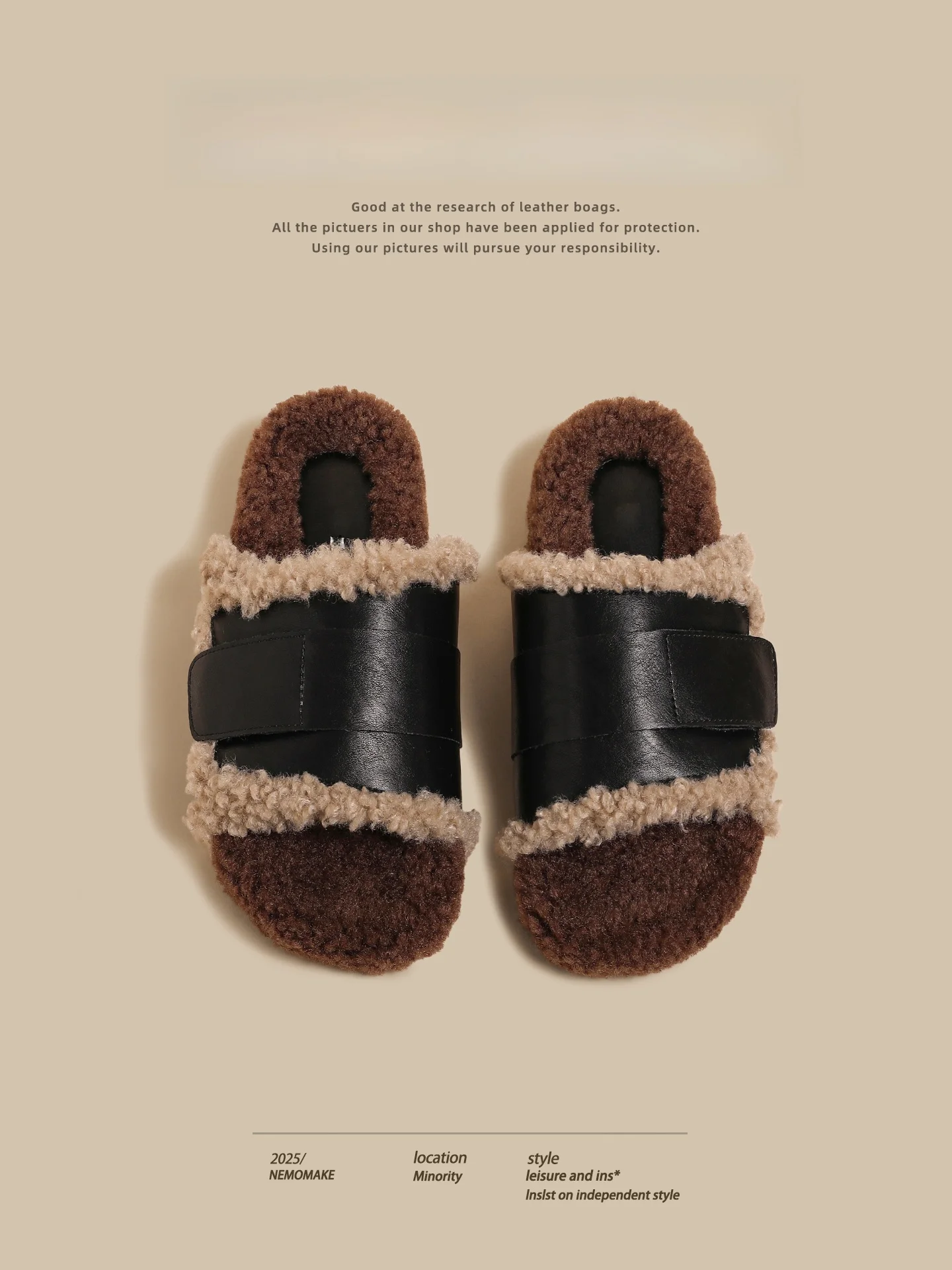 

Women's Thi Bot eepskin Slippers Fall Winter New Sle Small Design Bla Fce inside Outwear Clogs Sweet Sle