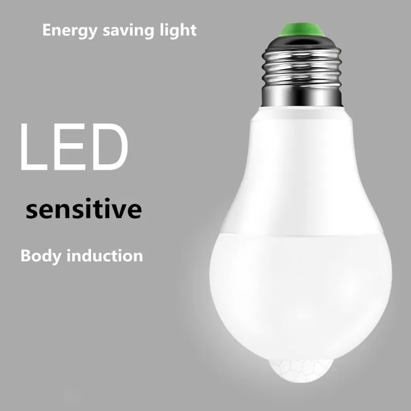 

Pop E27 5W 7W 9W 12W 18W PIR Датчик движения Свет 220V Детектор движения Светодиодная лампа Лестница Прихожая Тропа Коридор Ночной свет