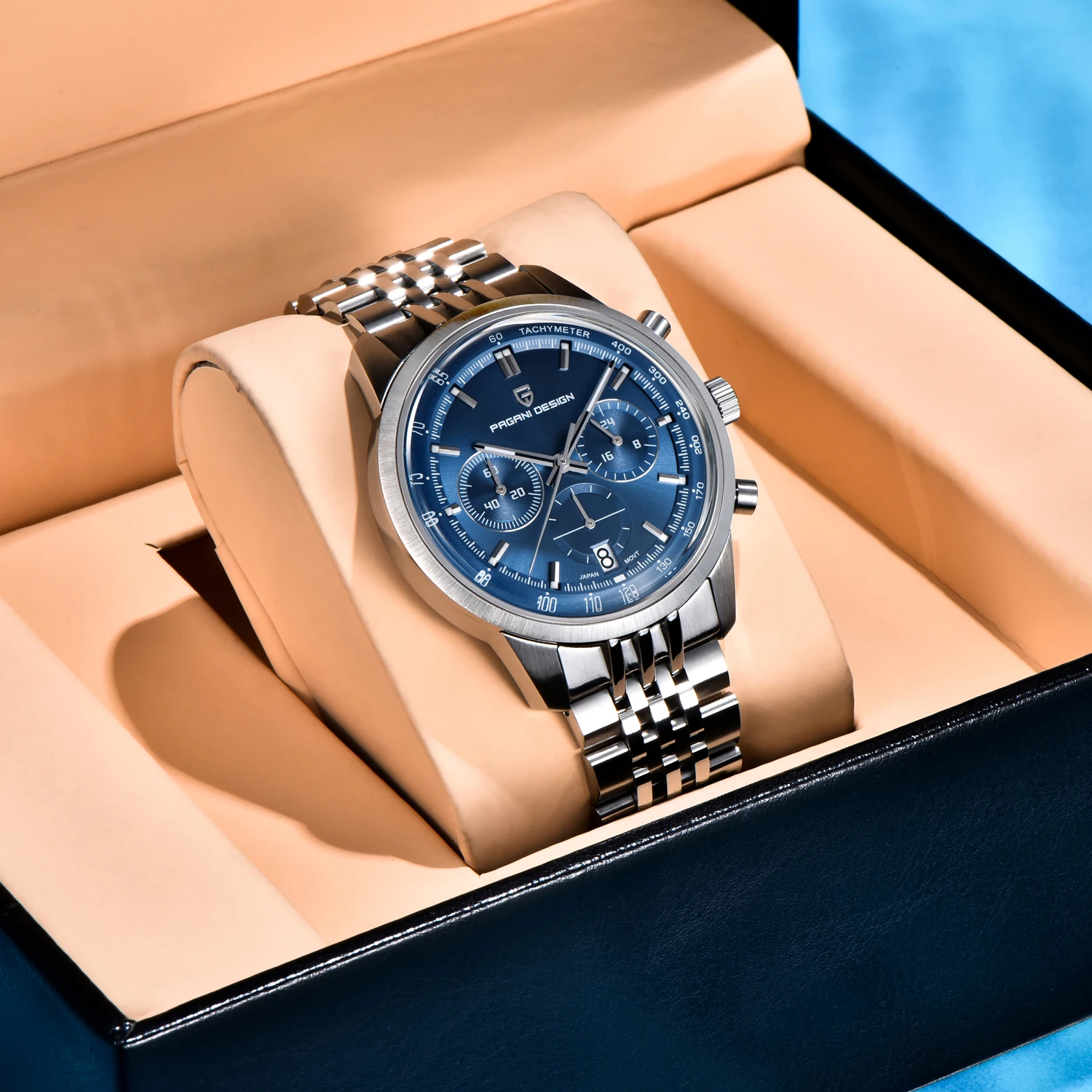 PAGANI DESIGN 2026 New Chronograph Quartz Watch For Men Stainless steel Multifunctional Speed Wrist watch Men Japan VK63 Movt view 5
