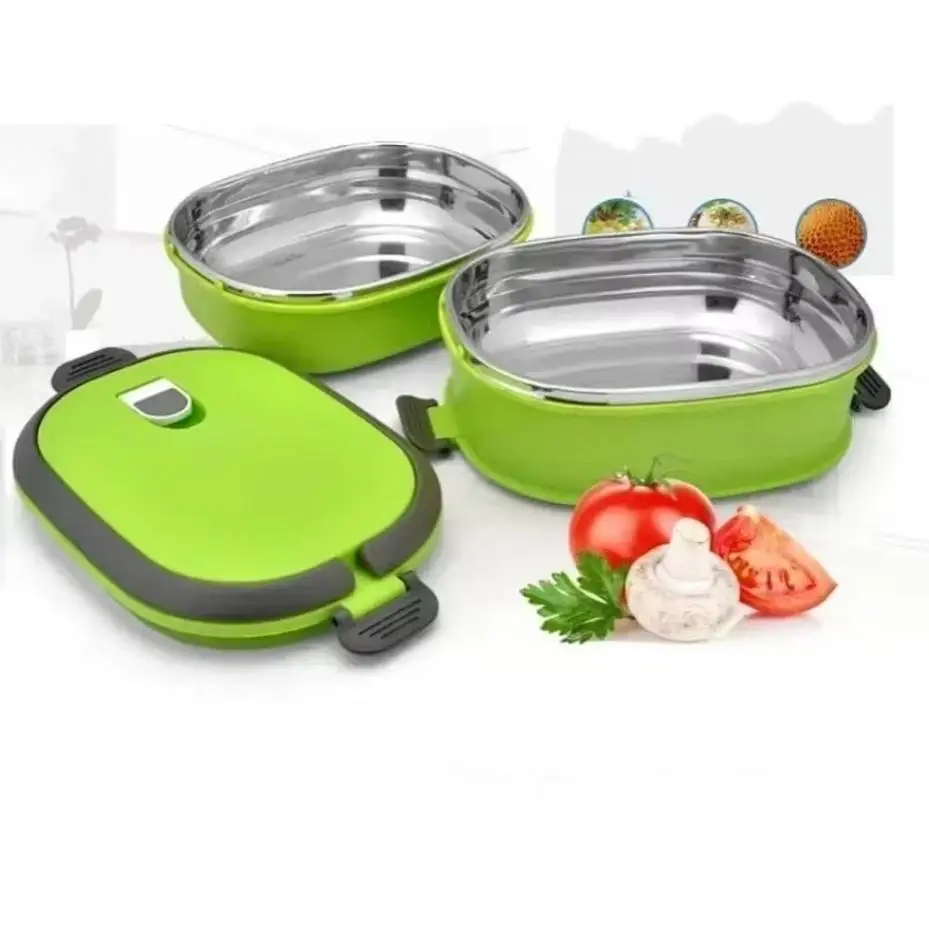1 Pcs Random Portable Stainless Steel Lunch Box Student Lunch Box Plastic Sealed Insulated Lunch Box Large Capacity Lunch Box