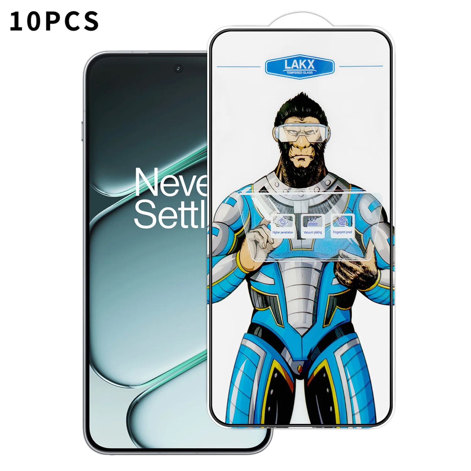 

For OnePlus Ace 6 5G 10Pcs High Definition Tempered Glass Anti-fingerprint Anti-static Electroplating Full Screen Protector - Tr