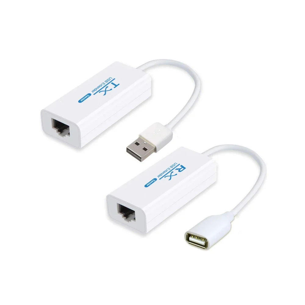 موسع USB عبر كابل إيثرنت RJ45 ، محول USB 2.0 ، محول تمديد ، مرسل TX RX ، جهاز استقبال ، CAT5E ، CAT6 ، Cat5e ، 6 ، 200 متر
