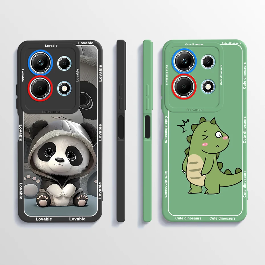 For Infinix Note 30 X6833B Case Note30 Cute Dinosaur Liquid Soft Silicone Funda Cases For Infinix Note 30 5G X6711 Cover Coque