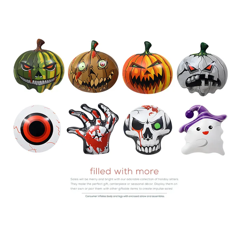 Halloween Party Decoration Ghost Festival Terror Eyes Pumpkin Head Skeleton Head Small Cartoon Aluminum Film Balloon