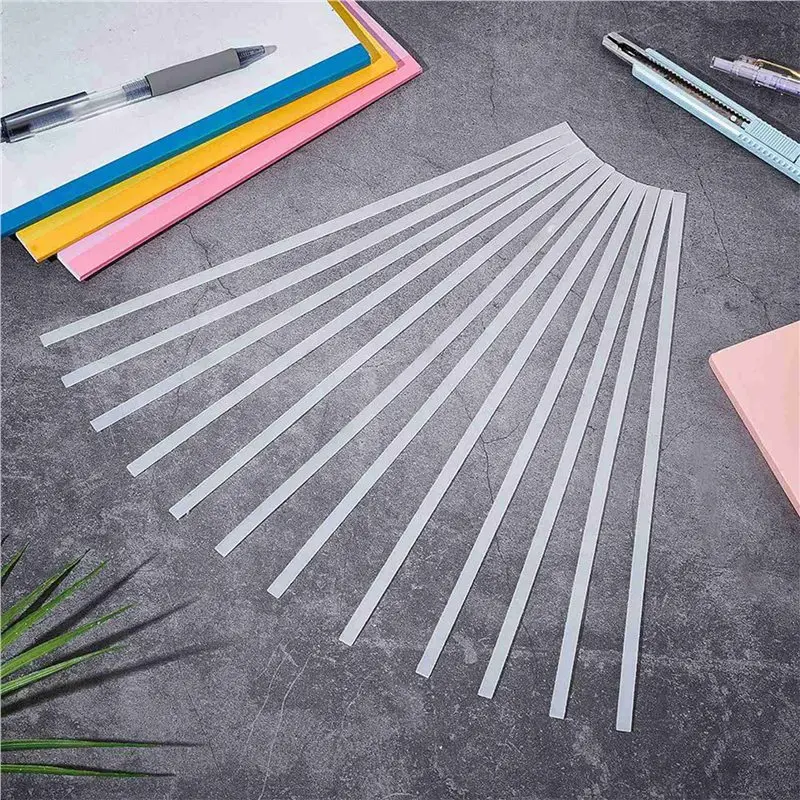 [NEW!ABSV】 240Pcs White Thermal Glue Strips, Thermal Pictures Binding Glue Strips For Albums Crafts 11.3X0.1Inch