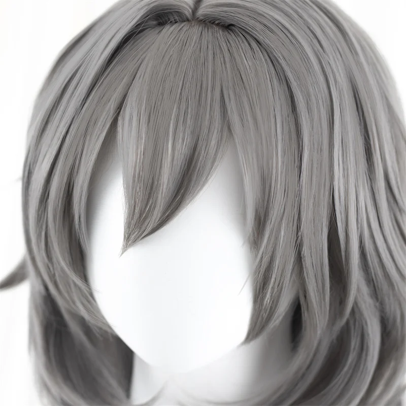 Honkai: Star Rail Trailblazer Cosplay Perruque pour Femme, Perruques de Cheveux Synthétiques, Silicone Gris, Degré de Chaleur, Jeu Ultraviolette, L-email