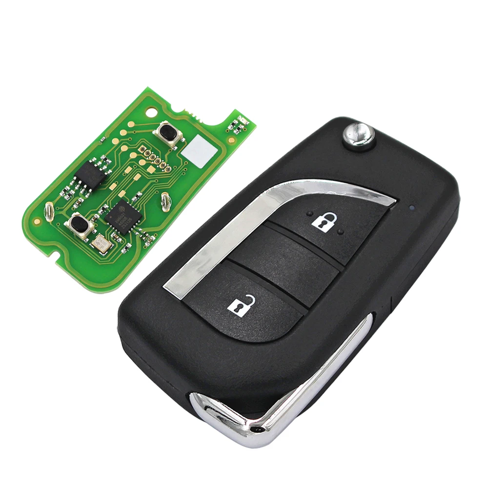 Xhorse-llave remota Universal VVDI2 2/3/4 BTN para herramienta de llave VVDI, cable XKTO01EN XKTO10EN, versión en inglés para Toyota