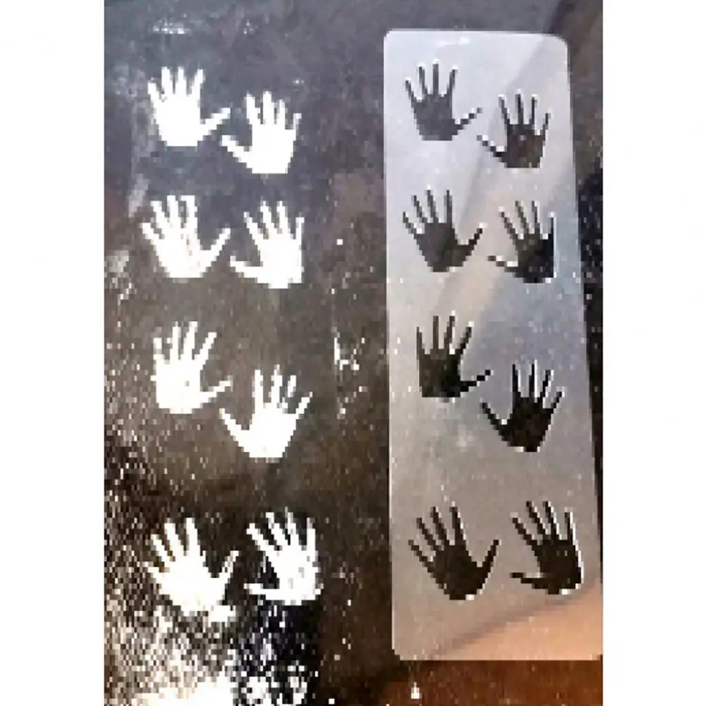 Plantillas de pintura reutilizables, juego de plantillas de huellas de Navidad y Halloween para manualidades Diy, decoración navideña, plantillas de plástico Petg para arte