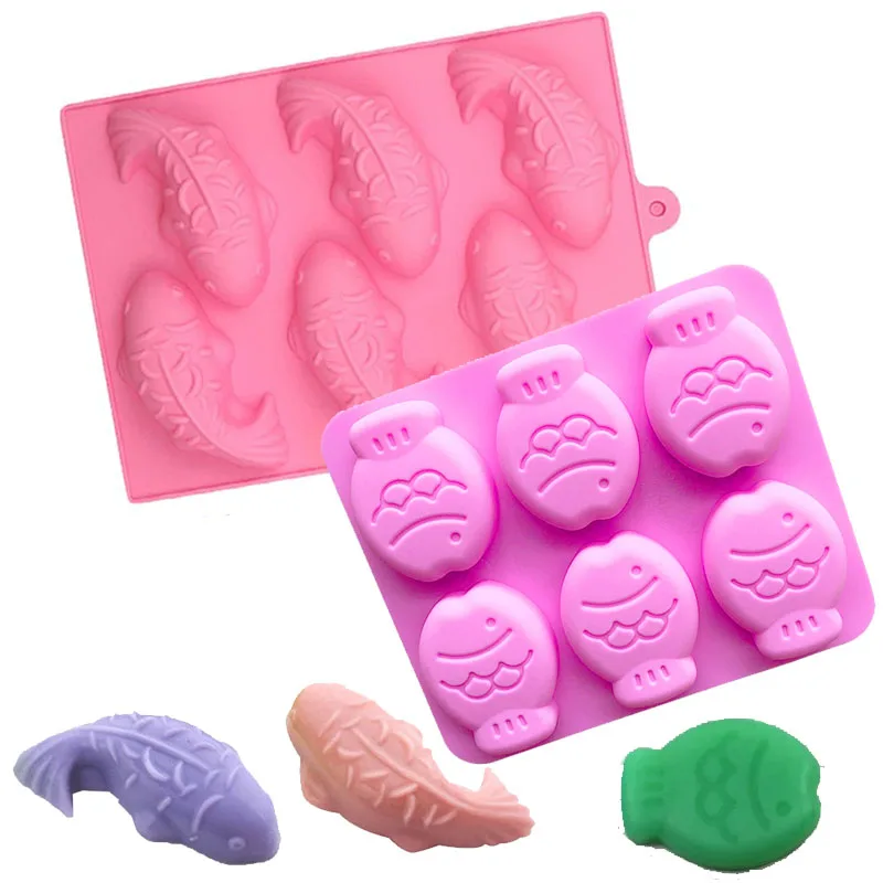 3D Koi Fish Silicone Molds Carp Mould For Soap Making Supplies Chocolate Candy Jelly Ice Cube Tray Biscuit Baking Pastry Tools