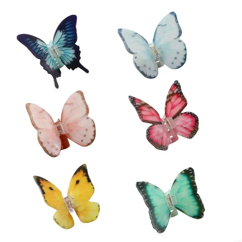 U2JF Beautiful Butterfly Hair Clip Hair Grip Stylish Hair Grab Acrylic Material