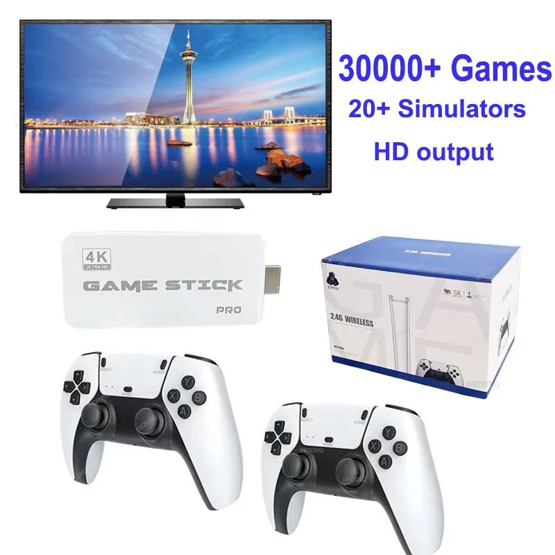 

Video Game Console Mini Consola Retro 4K 20000+ Games Video Juegos HD TV Gaming Player Wireless Controller M15 Pro Game Stick