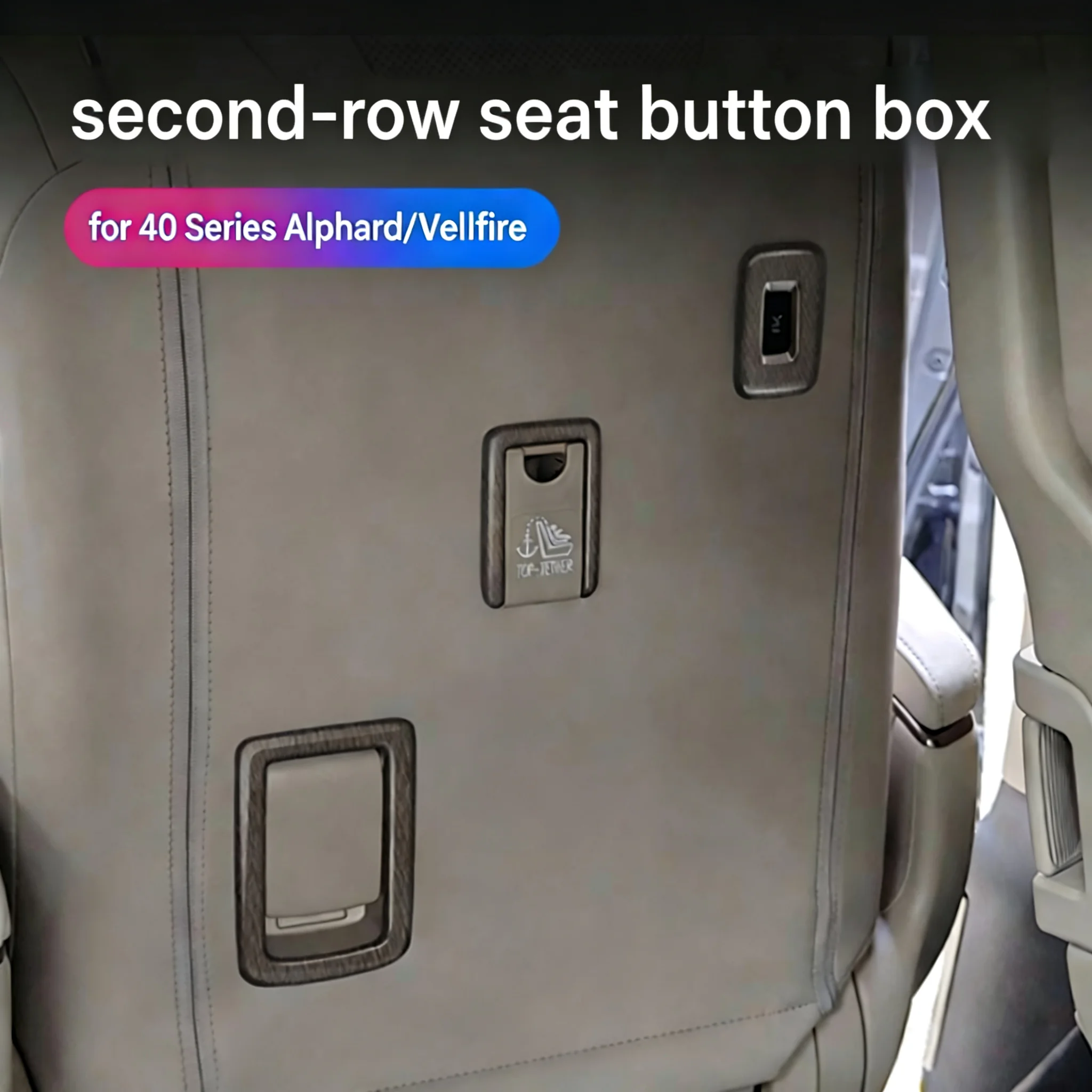 Car Seatback Trim Frames for Toyota Alphard Vellfire 40 Series ABS Button Handle Surrounds for High Spec Second Row Seats