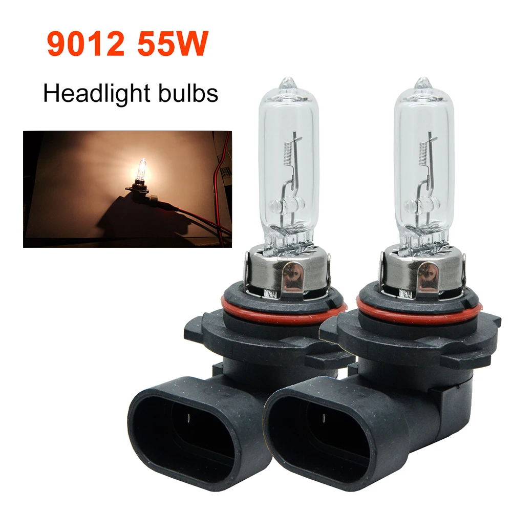 2pcs 9012 HIR2 Clear Halogen Light Bulbs 55W Car HeadLight Bulb PX22d Car Halogen Headlamp