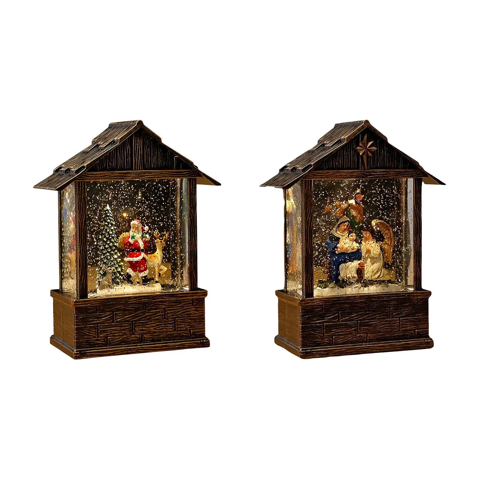 

Lighted Christmas Snow Globe Music Box with Music Night Light Christmas Gift