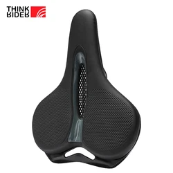 MTB Bike Saddle Breathable Big Butt Cushion Leather Surface Seat Mountain Bicycle Shock Absorbing Hollow Cushion Accessories