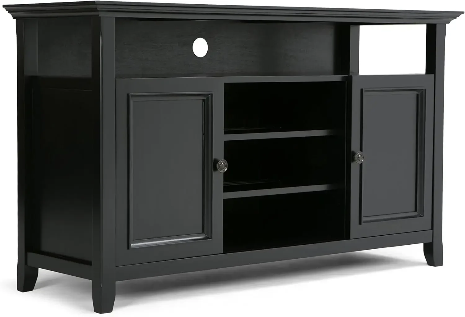 SIMPLIHOME Amherst SOLID WOOD Universal TV Media Stand, 54 Inch Wide, Transitional, Living Room Entertainment Center, Storage