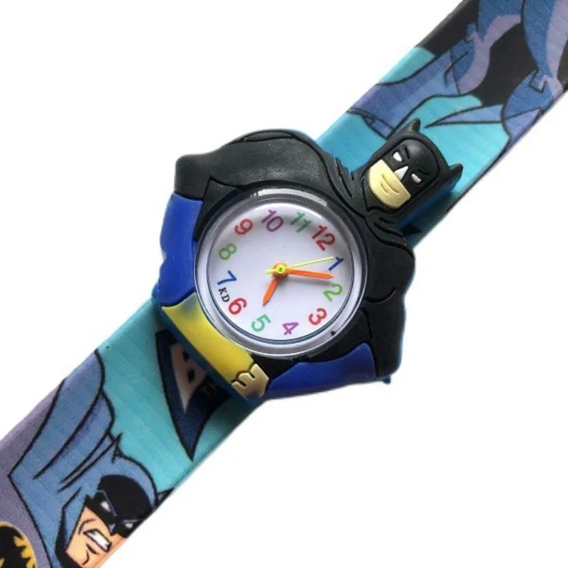 야수 왕국 배트맨 애니메이션 만화 패턴 패팅 시계 스냅 서클 성격 잘 생긴 소년 전자 시계 어린이 선물
