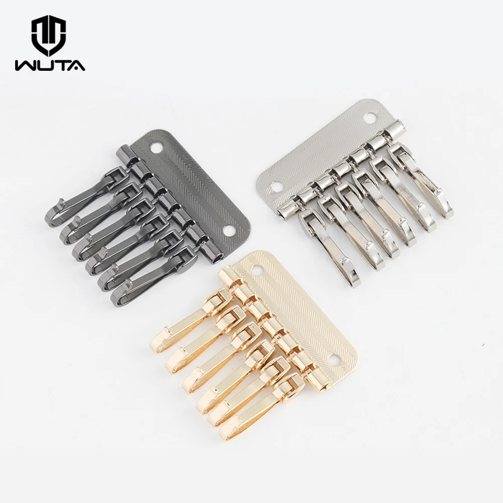 WUTA Premium Metal Key Holder Insert Nickel-Free Plating 6 Hook Key Case Chain Hardware Leather Craft Wallet Fitting Accessories