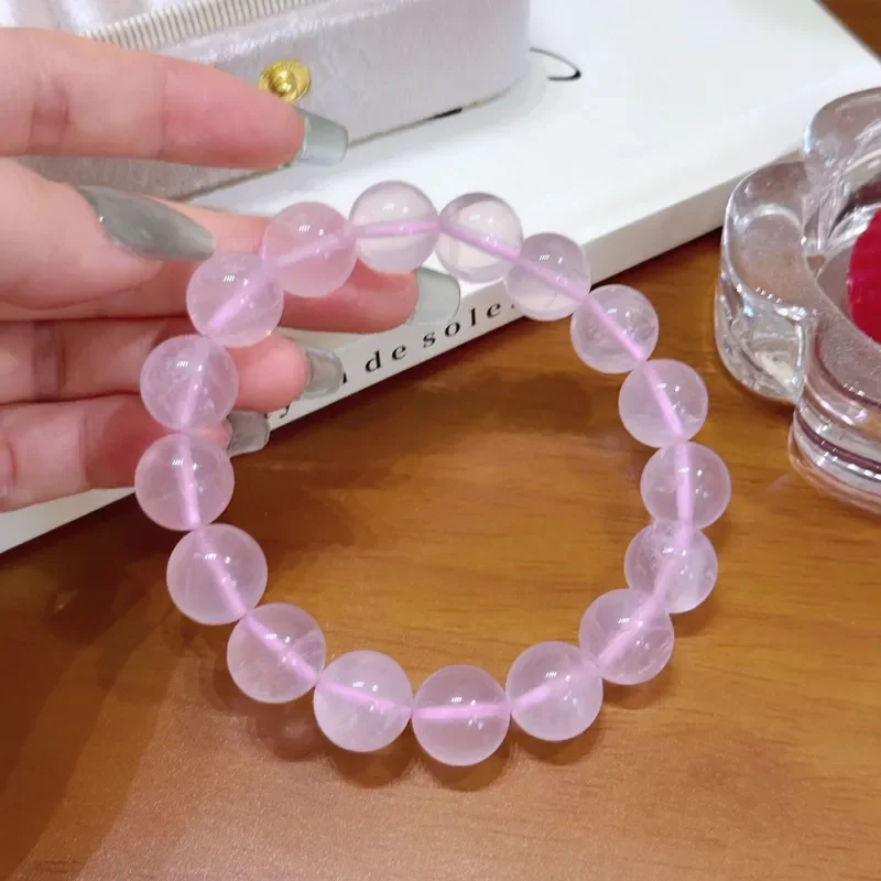 Little red pink crystal grapefruit powder permeable jelly versatile bracelet girl trick peach blossom bracelet gift wholesale