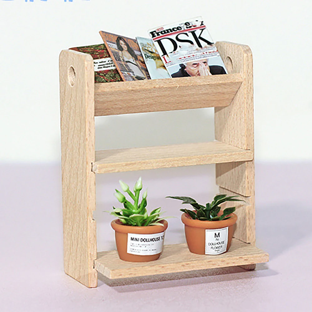 1/12 Poppenhuis Miniatuur Houten DIY Opslag Plank Mini Boekenplank Schoenenrek Speelgoed voor Poppenhuis Accessoires Decoratie ob11 bjd