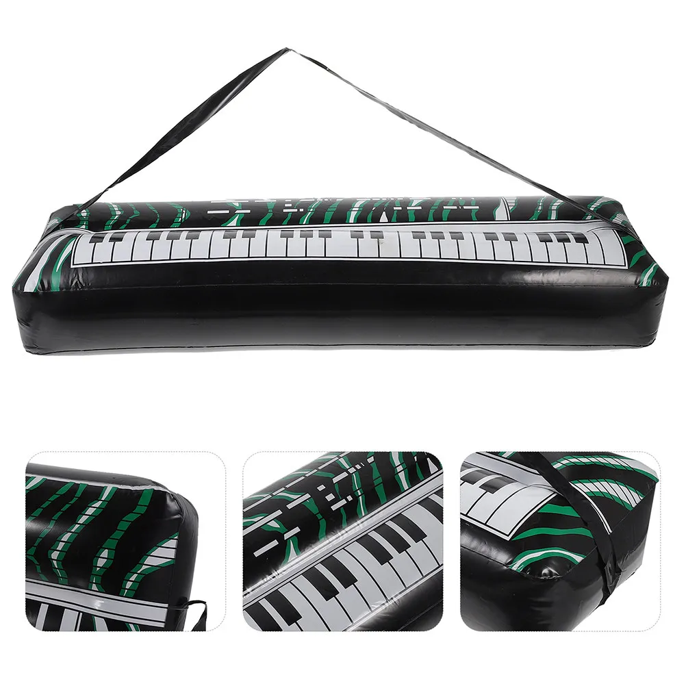 2Pcs Inflatable Hippo Piano Kids Keyboard Realistic Layout Safe Non Toxic PVC Ideal for Photobooth Party Props Dance Floor