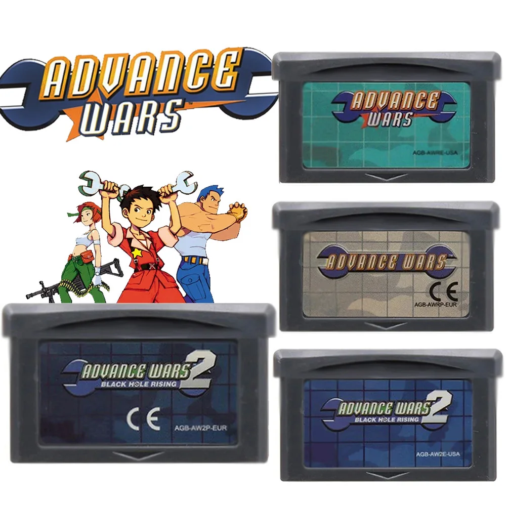 Advance Wars GBA Game Card 32 Bit Video Game Cartridge Console Card For Advance Wars 2 for GBA USA EUR Version