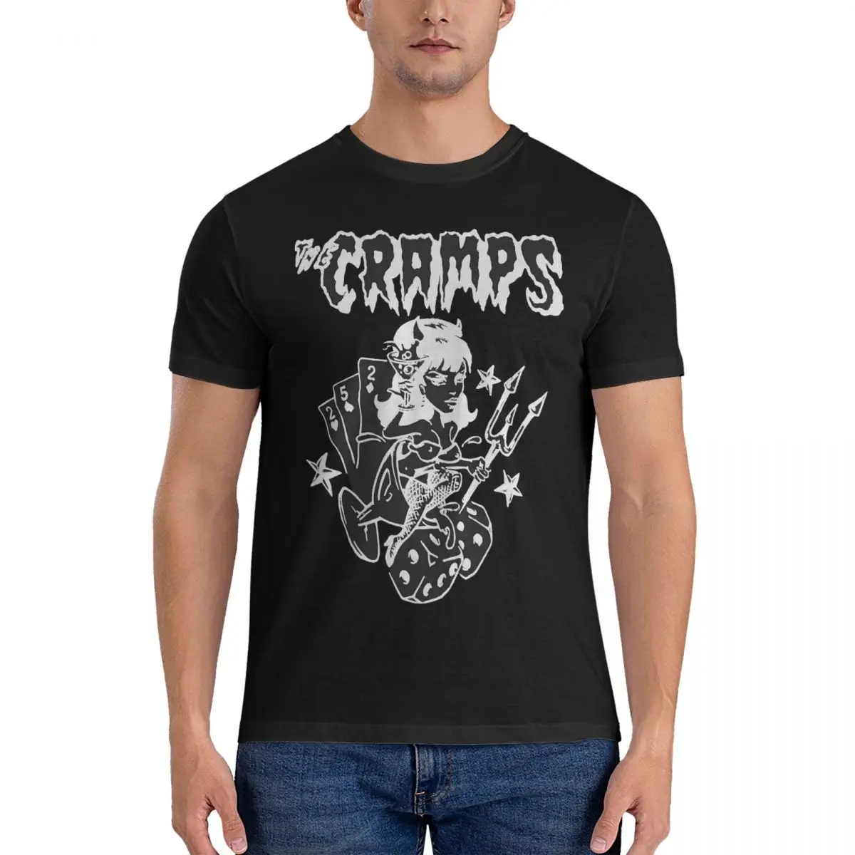 Men\'s T-Shirt BLACK Novelty Cotton Tee Shirt Short Sleeve The Cramps T Shirt Crewneck Clothes Gift Idea