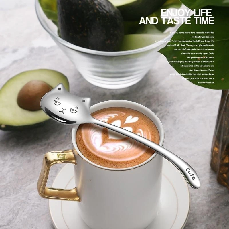 

E06B 6-дюймовая чайная ложка с длинной ручкой, кофейная ложка, ложка для мороженого, ложки для перемешивания из нержавеющей 304