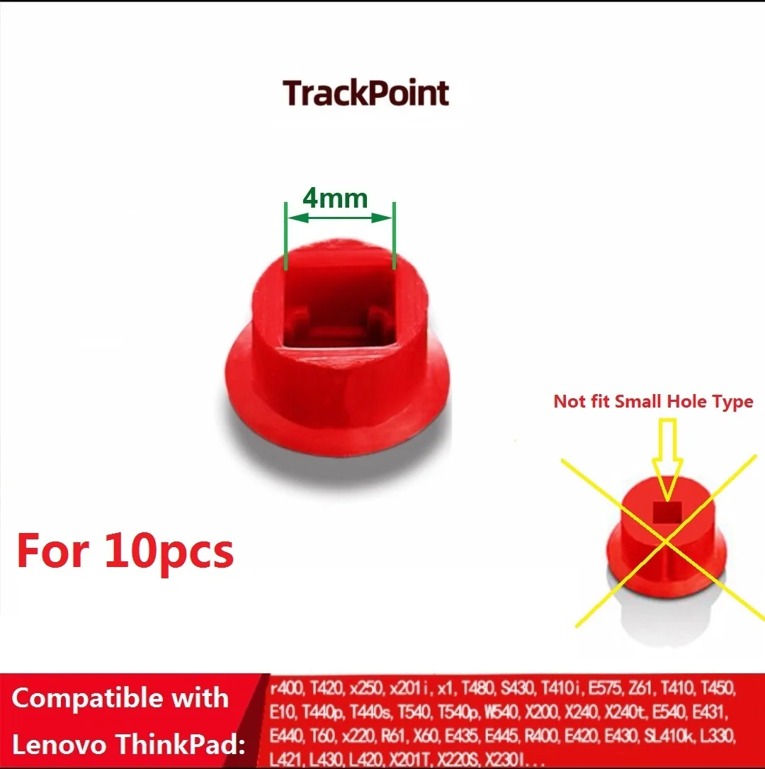 10pcs Laptop Red Nipple Rubber Mouse Pointer TrackPoint Cap for Lenovo ThinkPad T410 T420 T430 T510 T520 R400 T440p T540 E540...