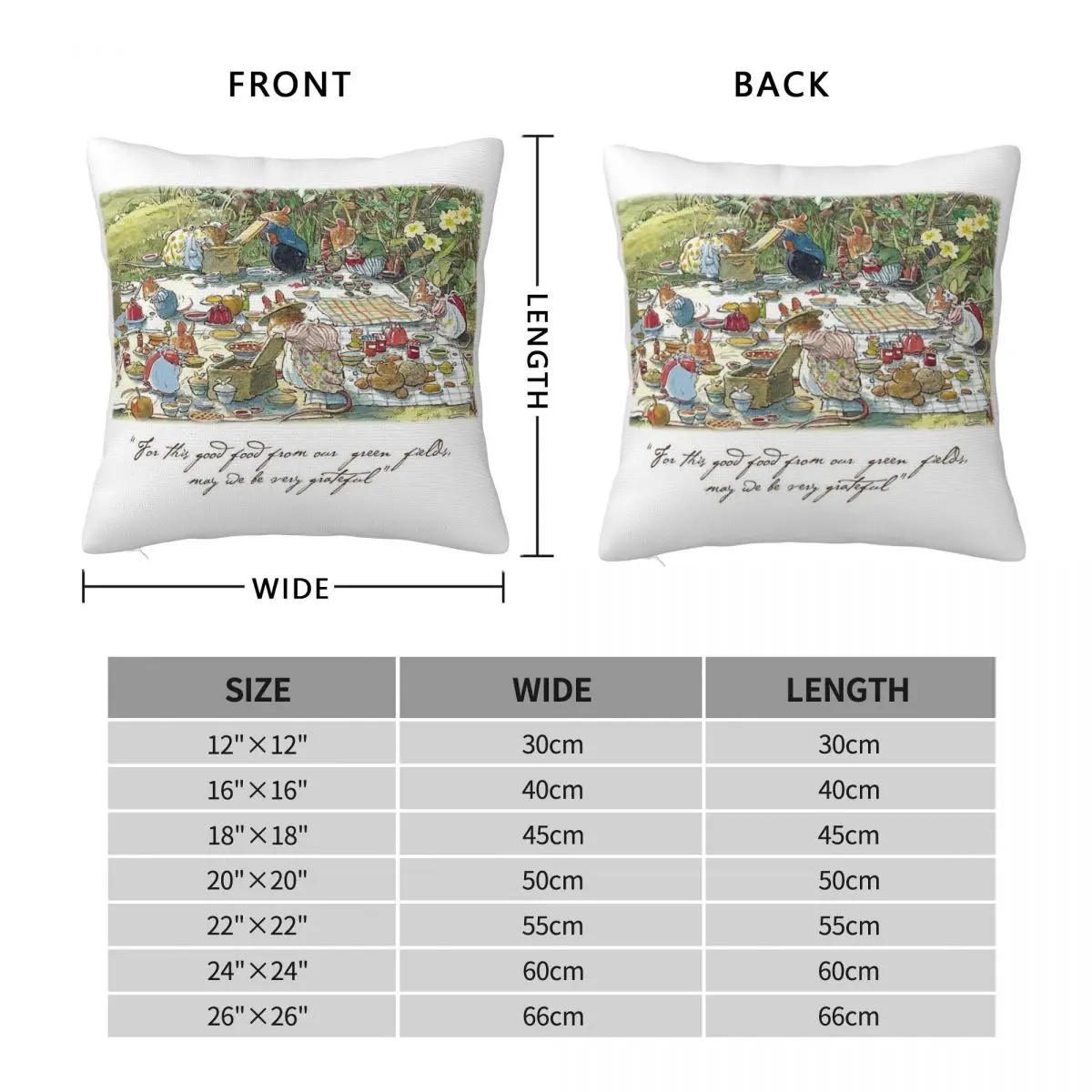 Rabbit Picnic Time Square Pillowcase Polyester Linen Velvet Pattern Zip Decorative Pillow Case Home Cushion Cover 18