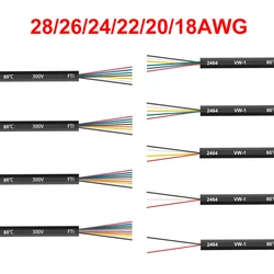 5/10M UL2464 Sheathed Wire Cable 28 26 24 22 20 18AWG Tinned Copper Signal Cable 2 3 4 5 6 7 8 Cores Electronic Audio Wire