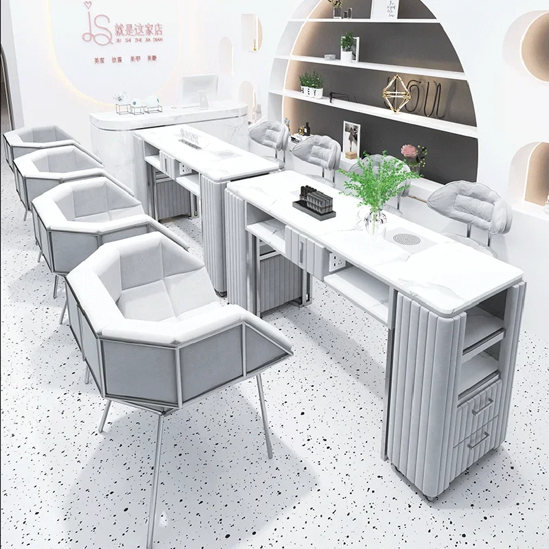 Mesa de manicura profesional, mueble de salón de belleza, exquisito, blanco, Simple, Schmincktisch