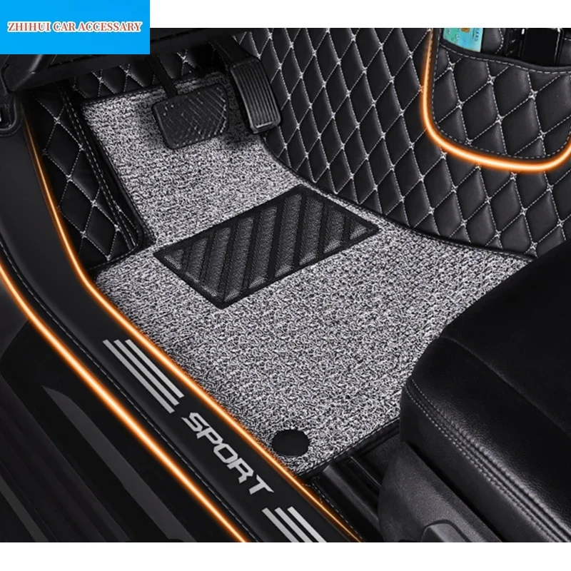 Car Styling Floor Mats Double Layer PU Leather Foot Pads Interior Floorliner For Chery Exeed TXL 2020-2022 2023 Auto Accessories