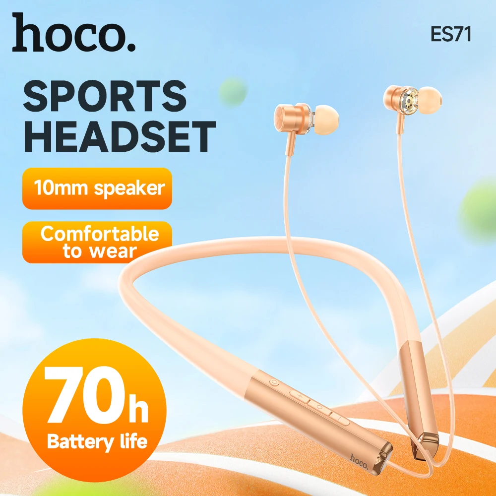 

HOCO ES71 Neckband Headphones Bluetooth 5.4 Headset Magnetic Sports Running Earphones Hifi High Sounds For Smart Phone Black
