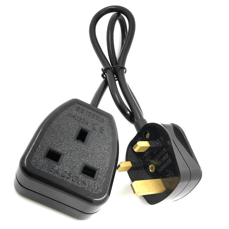 Y51A-UK 3 Prong Extension Power Cord,IEC UK Male Plug To Female Outlet Socket Hongkong Power Cable Extented(UK Plug)