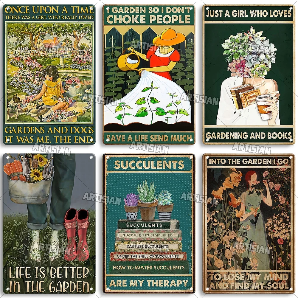 Artisian Garden Metal Sign Plant Tin Poster Girl Decorative Plate Wall Decor Garage Bar Pub Club Hotel Kitchen Home Man Cave
