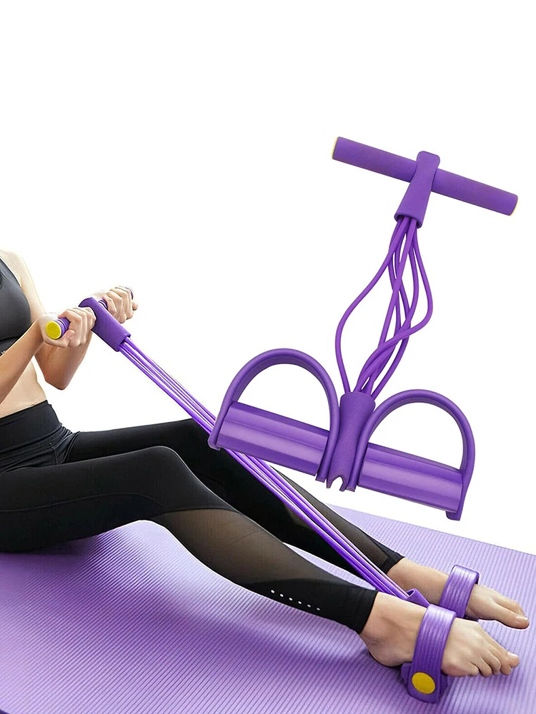 Banda para ejercicio de Yoga de 6 tubos, banda extractora de Pedal, cuerda elástica para tirar, flexipull, faja, bandas de resistencia para Abdomen, cintura y brazo
