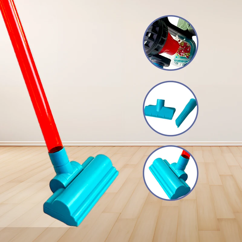 مكنسة كهربائية للأطفال 3 في 1 - عصا خفيفة وصوت/محمولة باليد، صندوق حطام قابل للفصل، خرز إعصار، مرفقين، لعب الأدوار #6