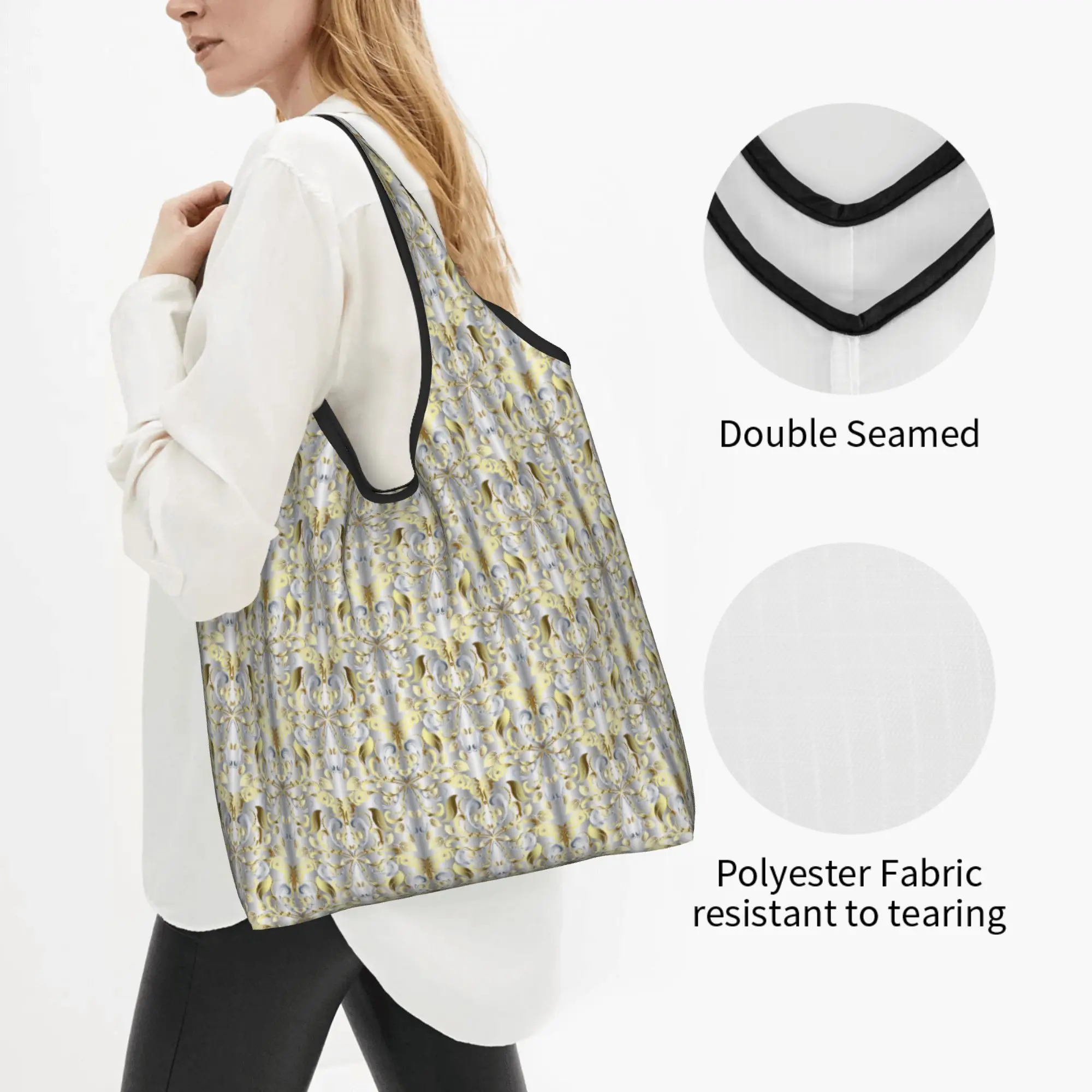 Custom Fashion Trend 3D Flowers Shopping Bags Women Portable Large Capacity Groceries Luxury High 3D Floral Shopper Tote Bags